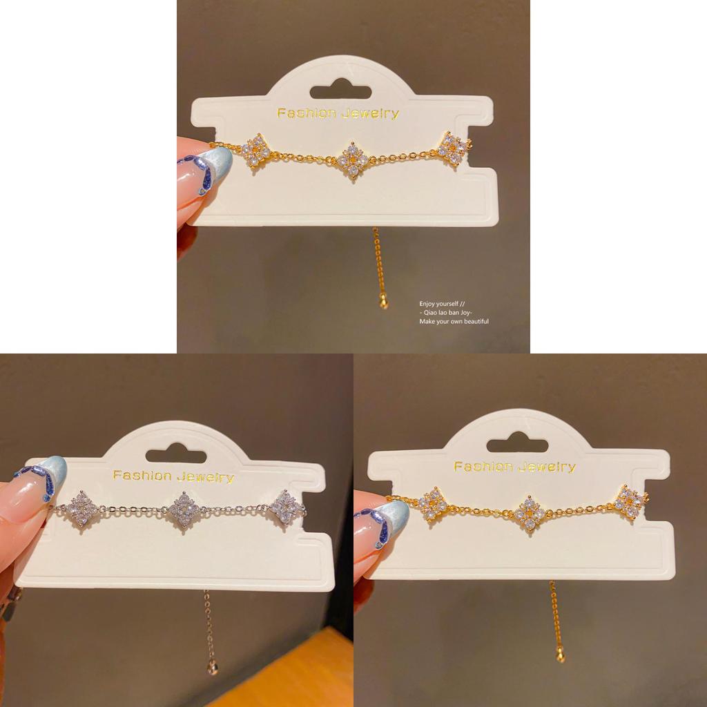 Fashion Floral Zircon Pendant Bracelet For Women Summer