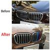 For BMW X1 2016- 3-Color Car Front Center Mesh Grille Grill Strip Cover Trim