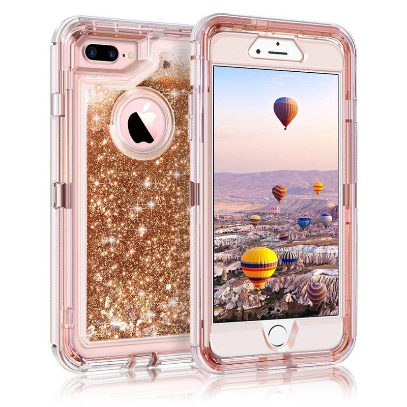 Shell Shockproof Defender Quicksand Glitter Liquid Case For Iphone 678px
