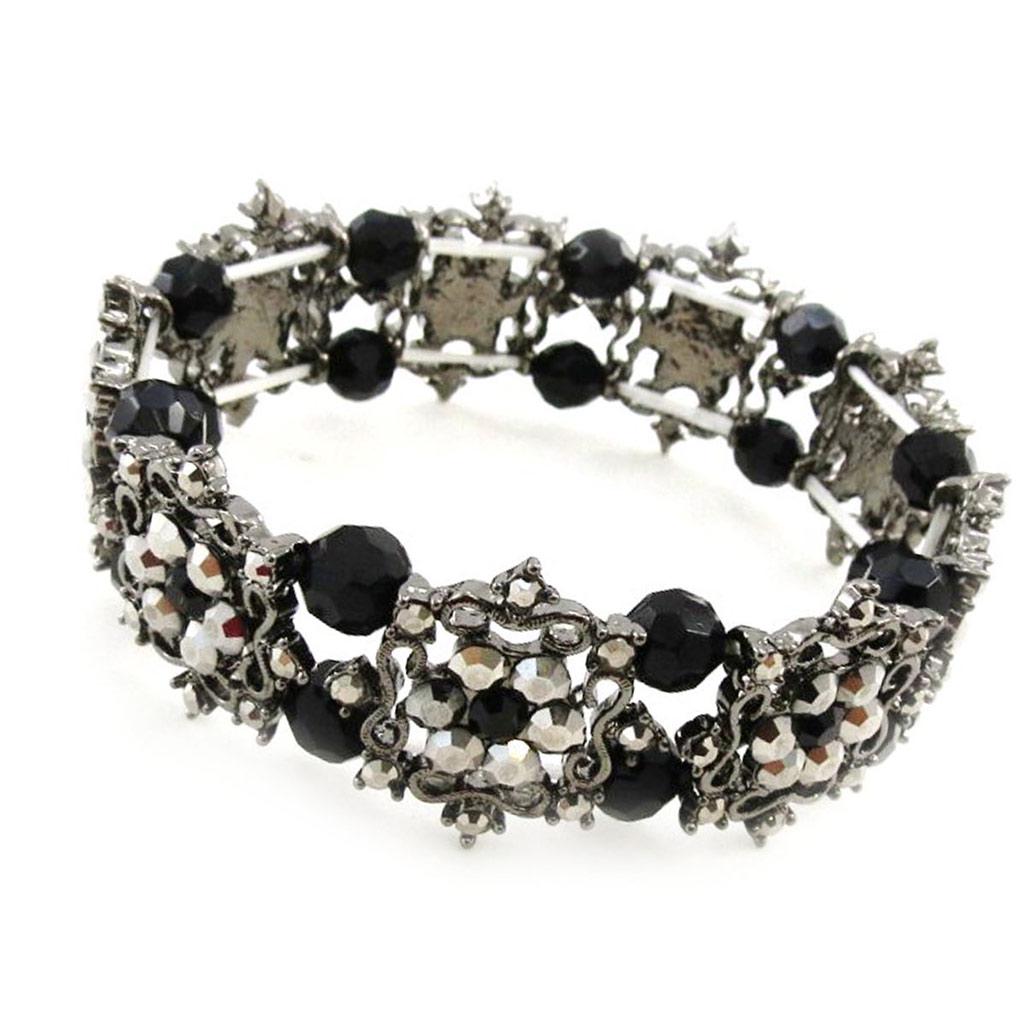 Les Trésors De Lily [D2205] - Designer Bracelet 'Lady Rose' Black