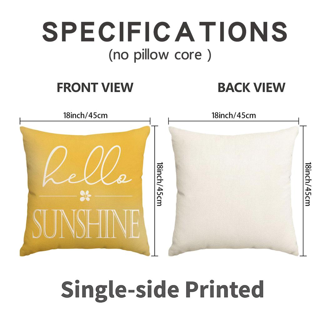 1/4Pcs Simple Pillow Cover, Spring And Summer Flower Cushion Cover, Farmhouse Room Decoration Living Room Sofa Pillow Cover