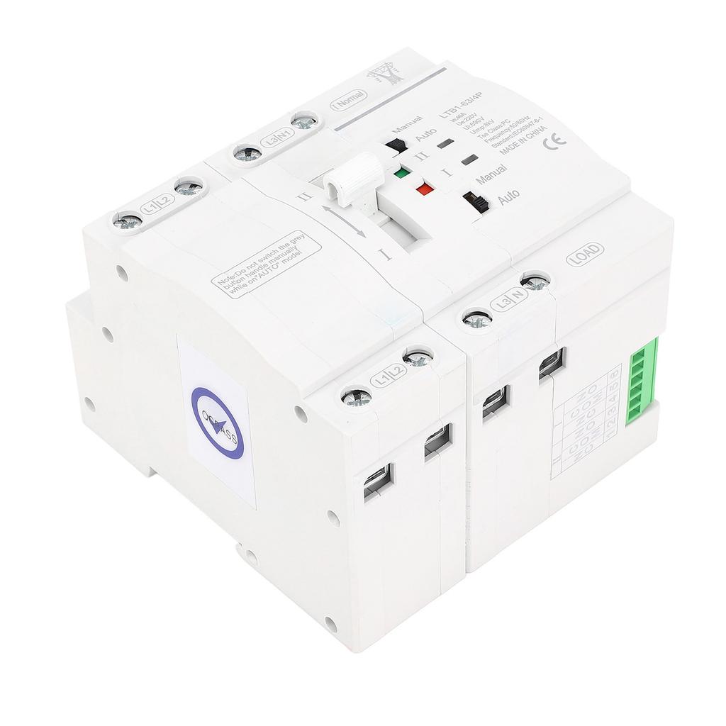 Double Power Transfer , Automatic 40A 4P Uninterruptible Power Transfer for Generator, Manual Transfer , DIN Rail Mounting