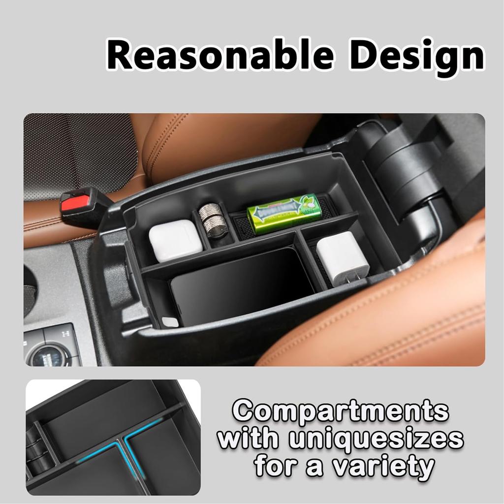 3PCS Center Console Organizers Compatible With -2024 Ford Bronco Sport CX430 Dash Storage Tray And Armrest Storage Box Armrest Hidden Tray Interior
