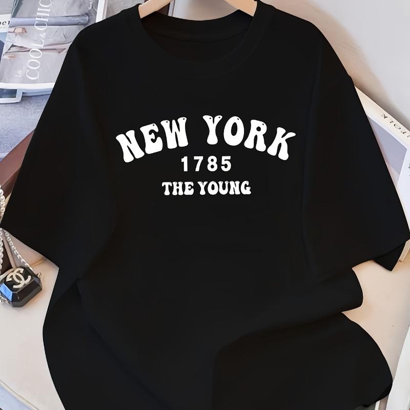 

New York 1785 The Young Graphic T-Shirt,Soft Breathable & Fade-Resistant, Classic Fit for Daily Casual Wear XXL чорний