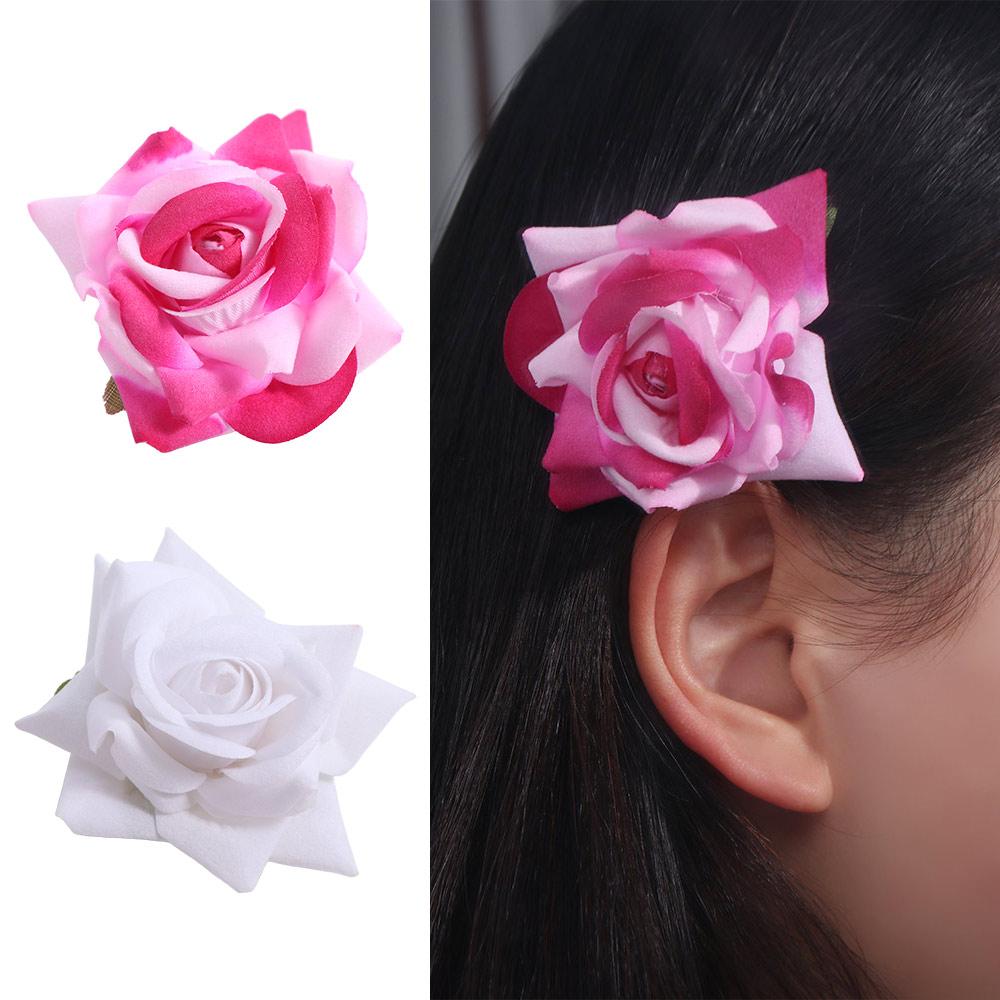 Bohemian Style Rose Flower Hairpin Cloth Girl Rose Hair Clip Sweet Flower Hair Clip Girls/Female