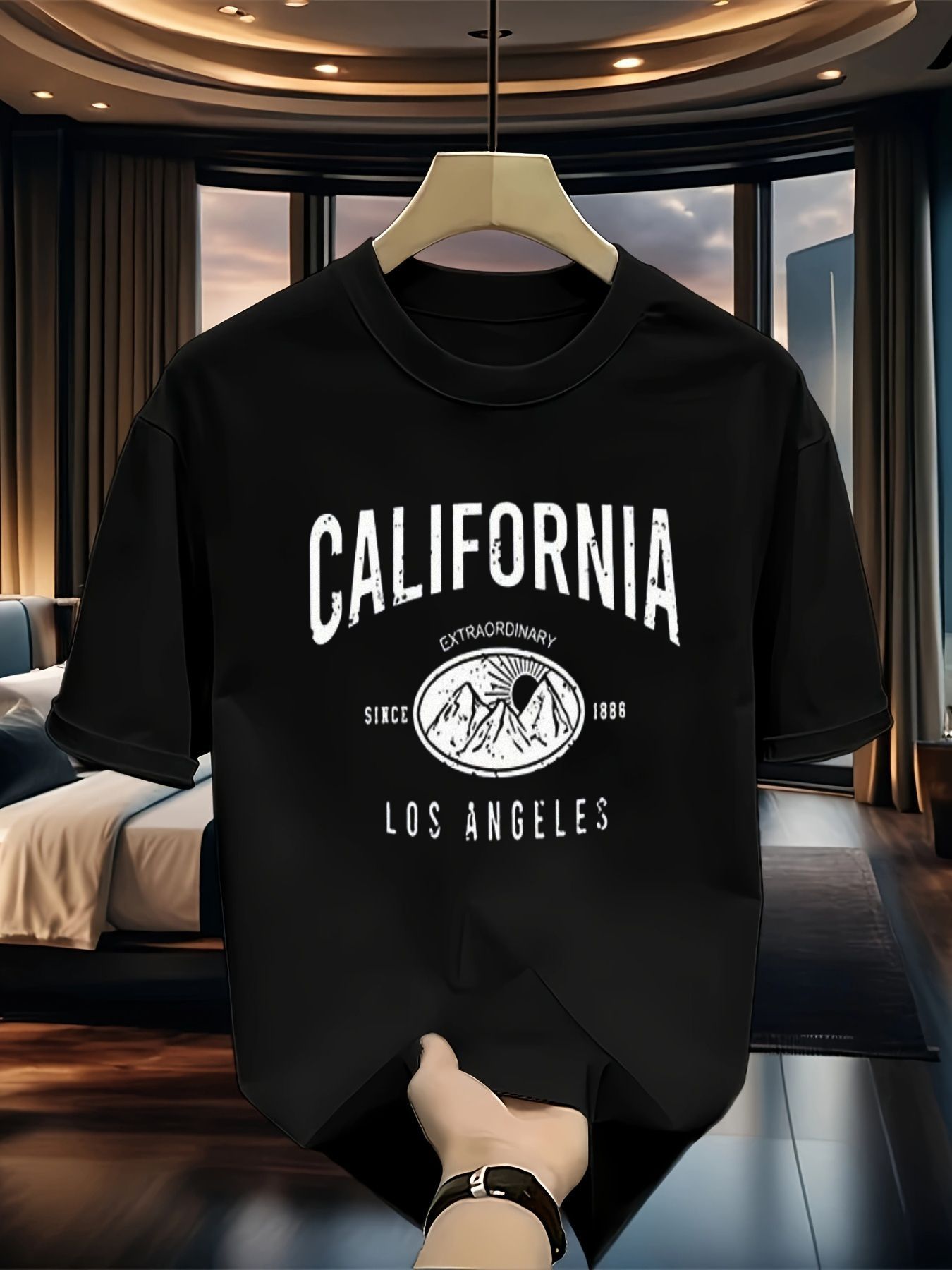 

Los Angeles, California Graphic Tee - Trendy Crew Neck Shirt, Soft And Airy Material - Ideal for Casual Gatherings, Summer Activities, And As a Presen 5XL різнокольоровий