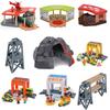 Car Wash Rail Car Set Train Scene Children Fire Station Police Station Simulation Toy  Station Bridge Wooden Train Tracks Toys