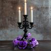 Halloween Purple Rose Candle Wreath, Decorative Artificial Flower Vine Ring, Desktop Decoration Atmosphere Decoration Props