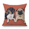 Jack Russell Pug Charles Spaniel Dog Animals Hand Painting Cushion Covers Decorative Pillows For Sofa