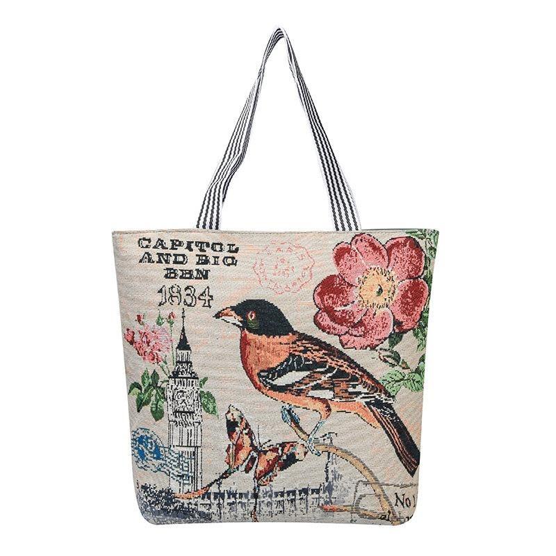 Embroidered Fashion Bag Simple Single-shoulder Bag Hand-held Women's Bag Large-capacity Shopping Bag
