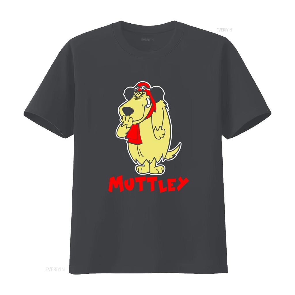 Muttley T-Shirt Vintage Gewaschen Atmungsaktiv Unisex Designer-Kleidung Bequem Streetwear Stilvoll Dehnbar Grafik Weich