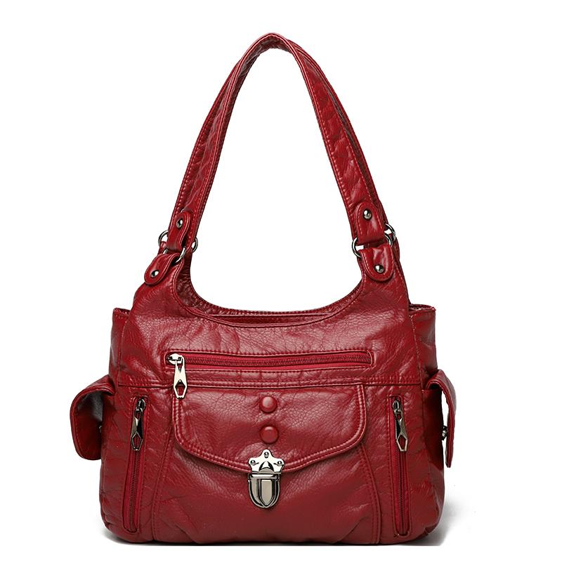 

Женская ретро вместительная сумка через плечо женская роскошная черная классическая сумка через плечо качественная кожаная женская большая сумка-тоут для поездок на работу красный
