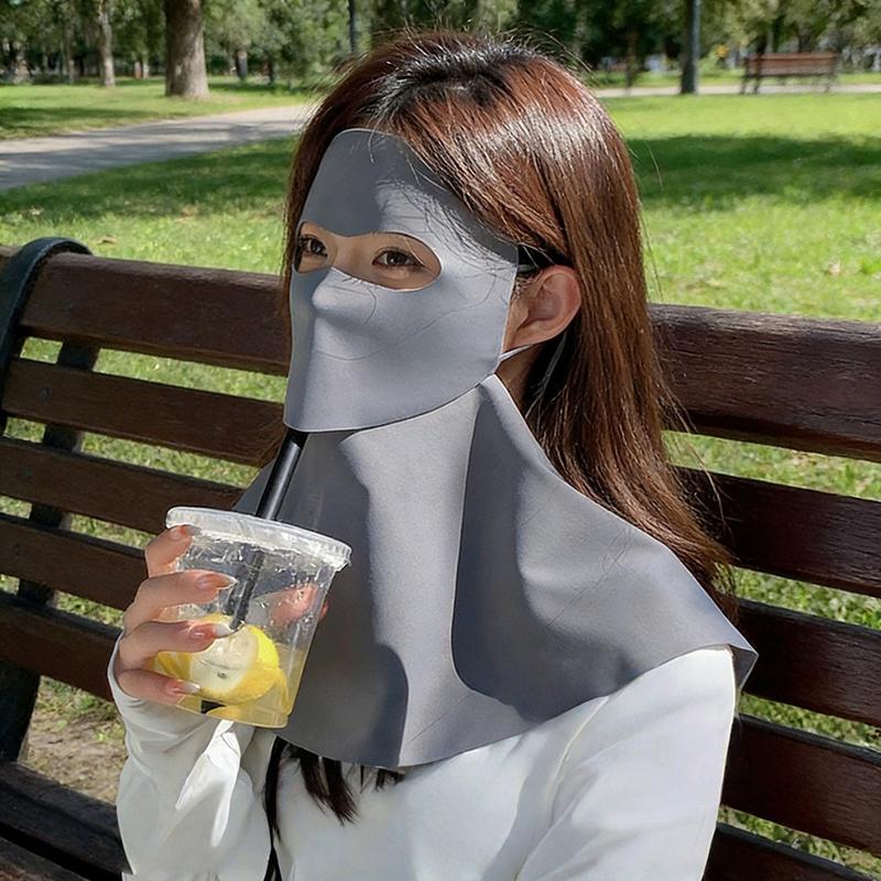 UPF50 Plus Ice Silk Sun Protection Full Face Breathable Neck Scarf for Jogging Outdoor