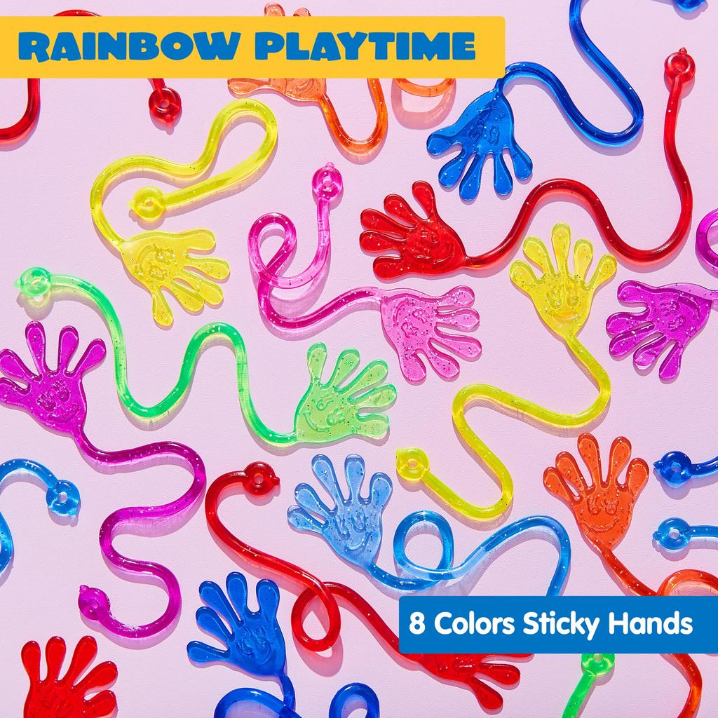 Joyfy Pcs Sticky Hands Party Favors Kids Assorted Stretchy Slappy Fun Fidget Toys Birthday Chirstmas Gift 48/120 for Kid Friendly Entertaining Play