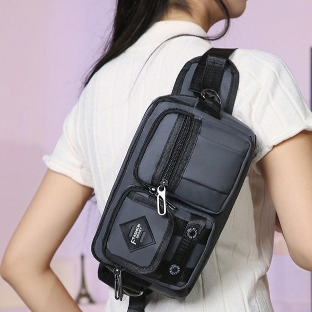 Large Capacity Chest Bag Multi-Compartment Sports Fanny Pack Fashion Men's Waist Bag  Traveling