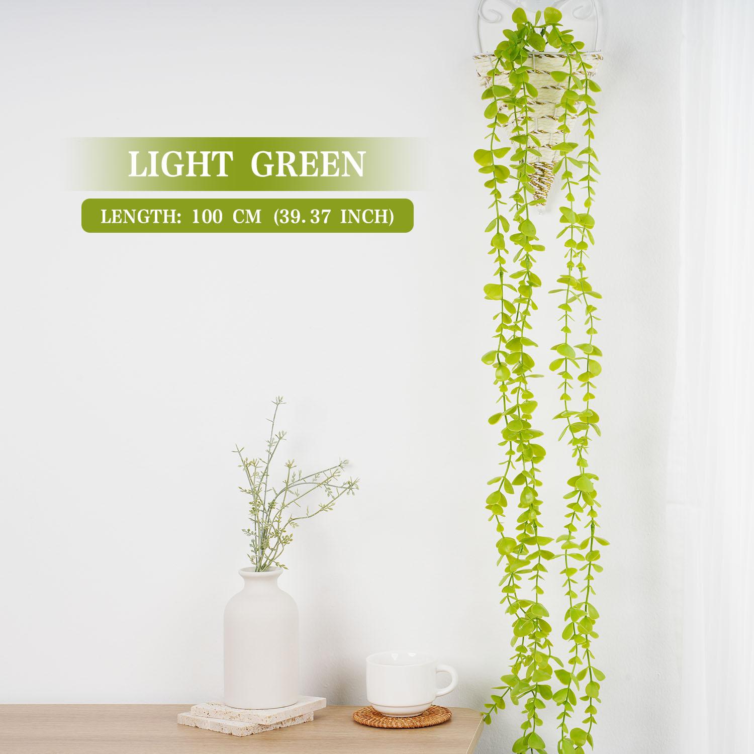 

100см Искусственная Растение Лиана Поддельный Ротанг ПлющУкрашение для дома Подвесная Пластиковая Листва Трава Гирлянда Уличные Украшения для Свадебной Вечеринки светло-зеленый