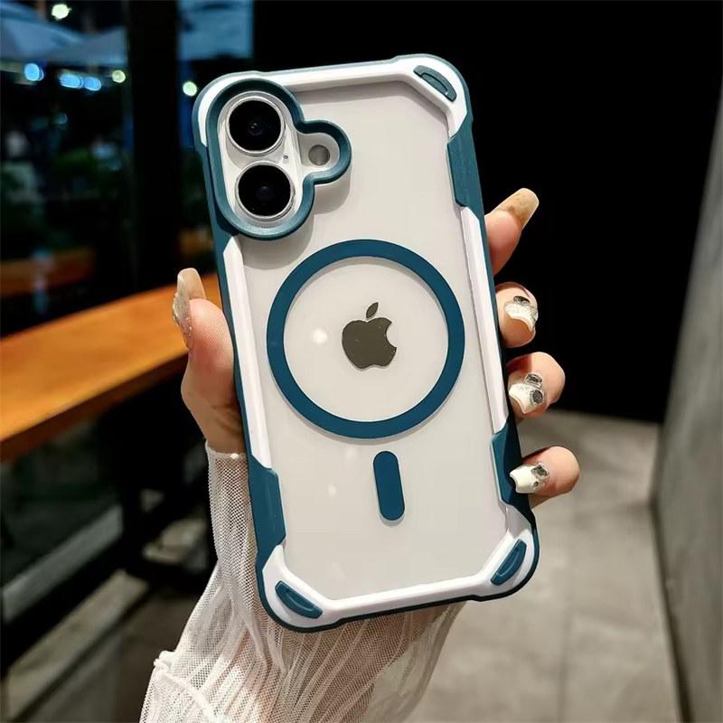 For Magsafe Magnetic Shockproof Armor Case For iPhone 16 15 14 13 12 11 Pro Max Plus Transparent Hard Hybrid Bumper Back Cover