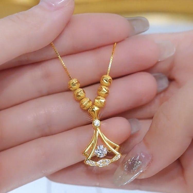 1011 New Smart Ginkgo Biloba Necklace Women's Premium Design Sense Light Luxury Temperament Clavicle Chain Pendant