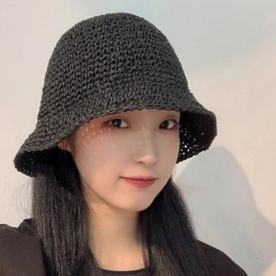 Letní klobouk do umyvadla Jednobarevný Klobouk rybáře s krátkou krempou Prodyšný Pohodlný Všestranný Pletený slaměný klobouk Módní doplněk