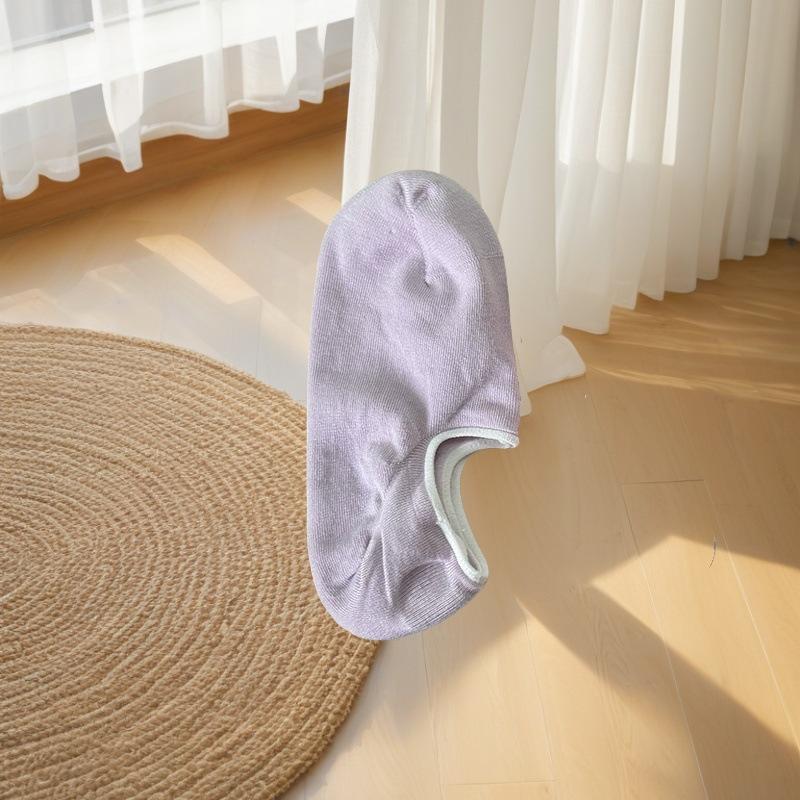 Female Summer Solid Color Thin Color Collision Absorb Sweat Breathable Shallow Mouth Boneless Invisible Socks