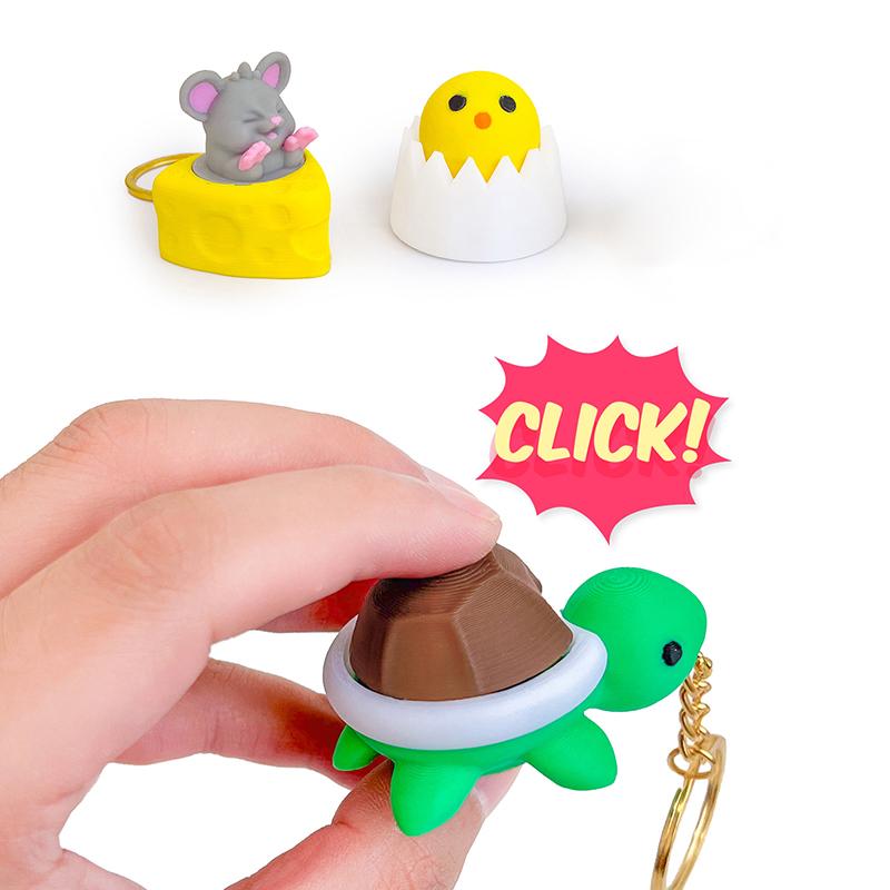 Animal Rabbit Button Cute Cat Claw 3d Printing Decompression Test Axis Device Decompression Keychain Pendant Creative Relief Toy
