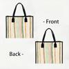 Casual Striped Tote Bag Large Capacity Daily Shoulder Bag For Women Fashion Lightweight Commute Shopping Bag