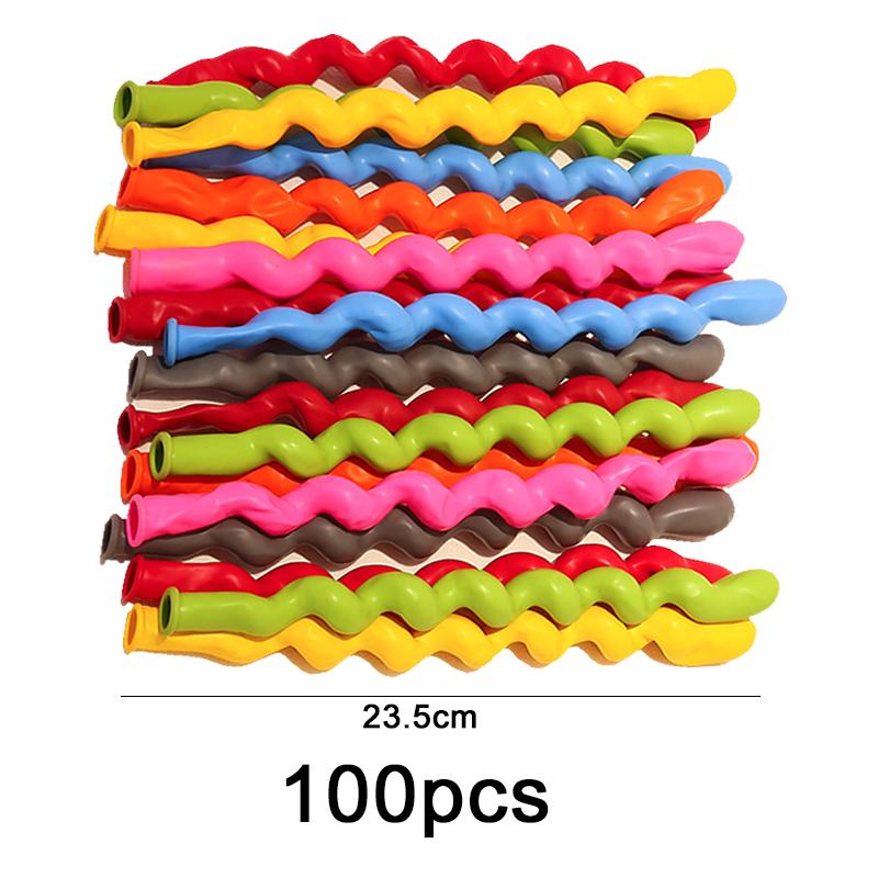 50/100pcs Balloon Long Strip Spiral Style Color Latex Gathering Party Birthday Wedding Decoration Balloon Design Inflator TMZ