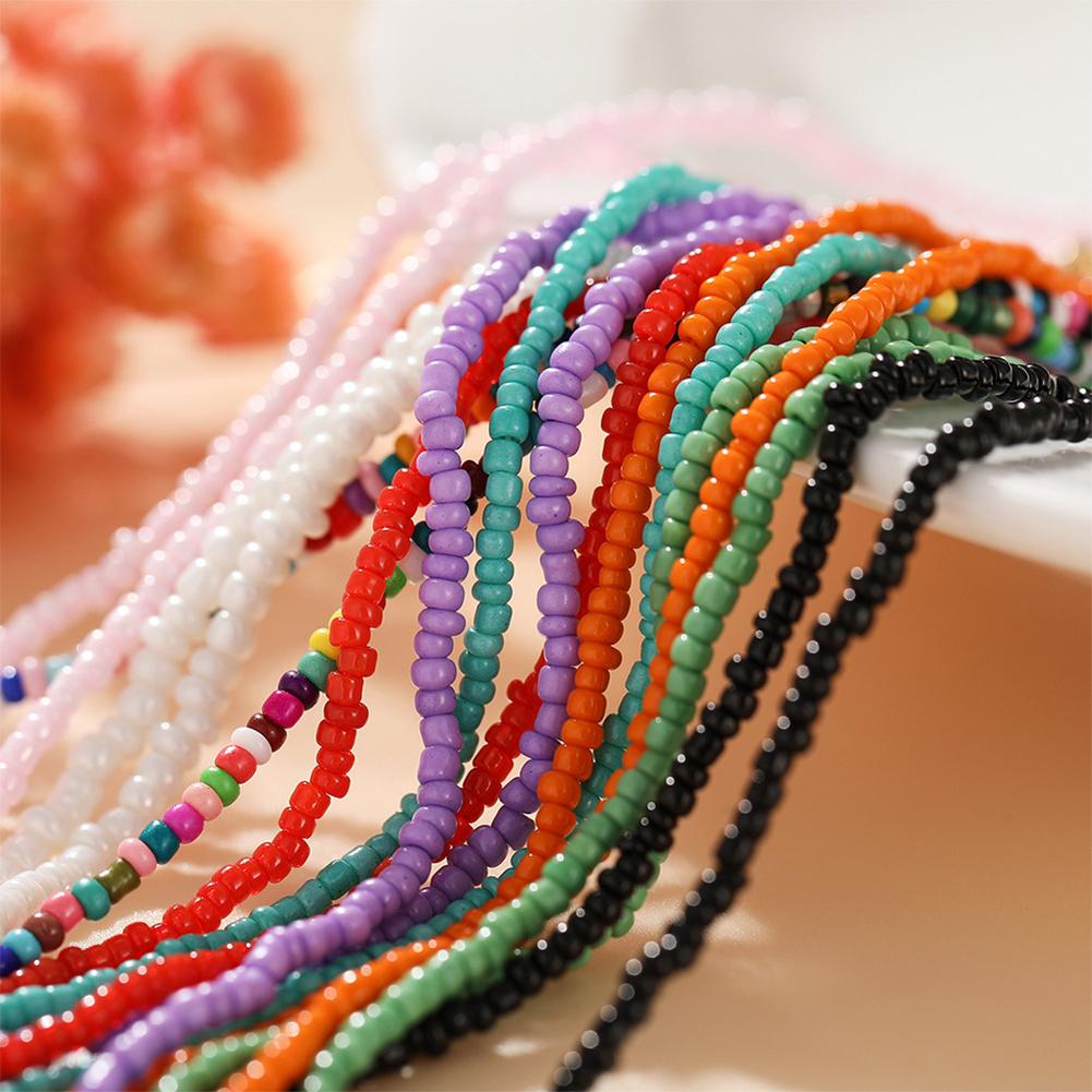 Fashion Creative Colorful Rice Bead Necklace Bohemian Clavicle Choker Beaded Necklace Jewelry Gifts for Women