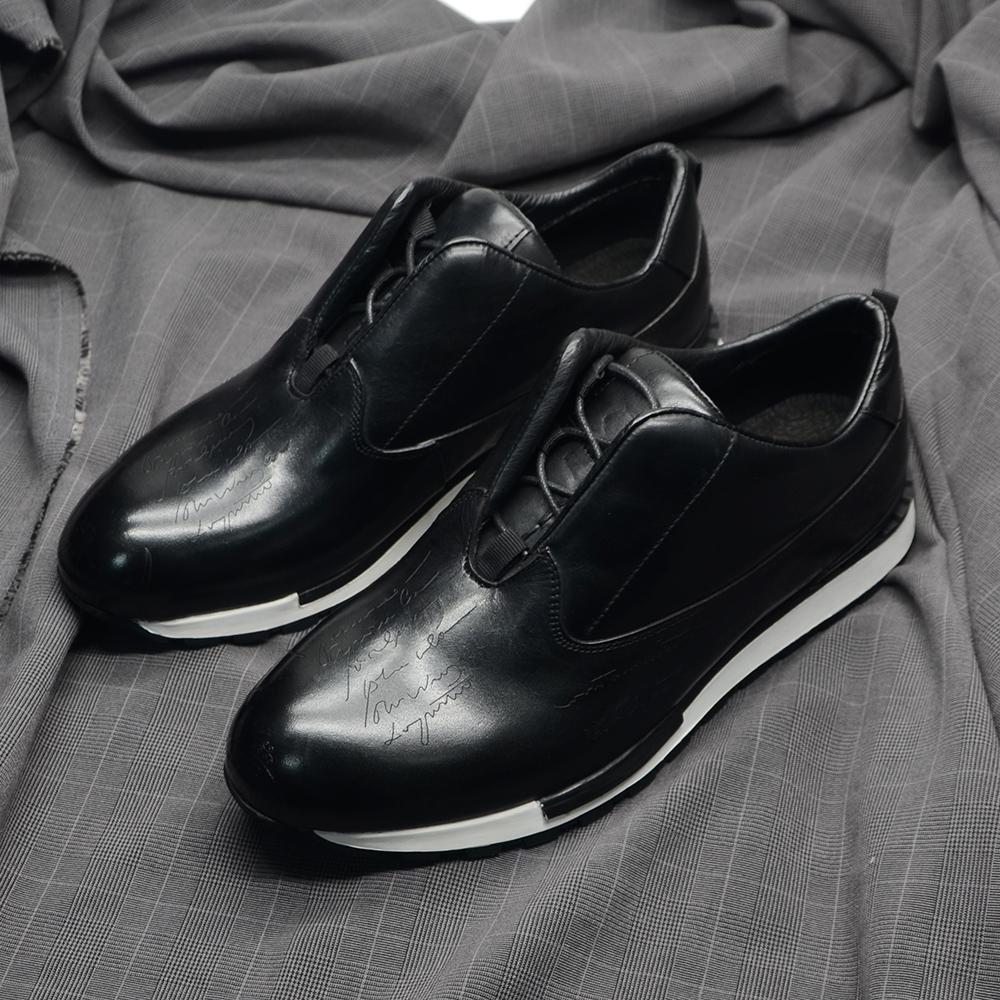 Classic Brand Designer Business Casual Sneaker Shoes for Men Leather Lace-up Basic Outdoor Footwear Daily Flat Oxfords