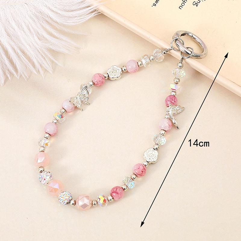 

Бабочка двухслойная цепочка телефон шнурок бисерный телефон кулон ремешок на запястье брелок рюкзак украшения аксессуары