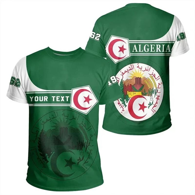 

Algeria Flag Graphic Men T Shirt New Festival Tshirt New Algerie Emblem Print Summer Casual Y2k Children Tee Top Mens Gifts XXS