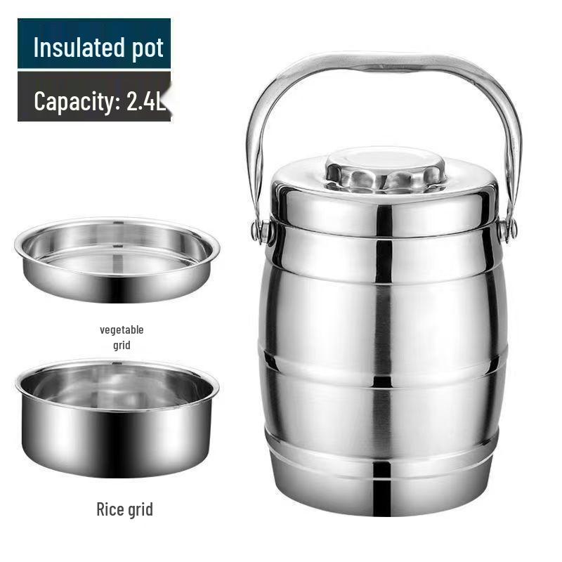

Large Capacity 304 Stainless Steel Lunch Box with Triple-Layer Insulation for Students and Office Workers