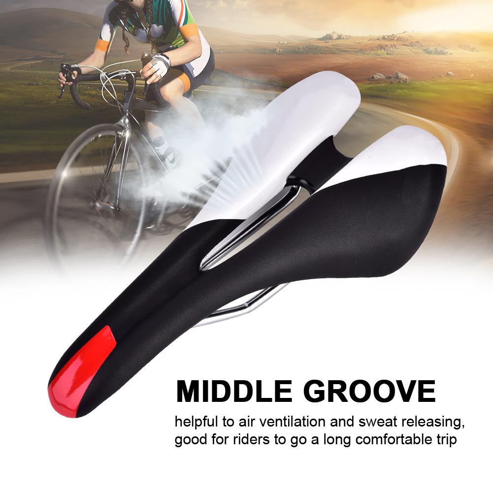 PU Lther   Cycling St Cushion Saddle For Mountain Road Bike(Red & Black)