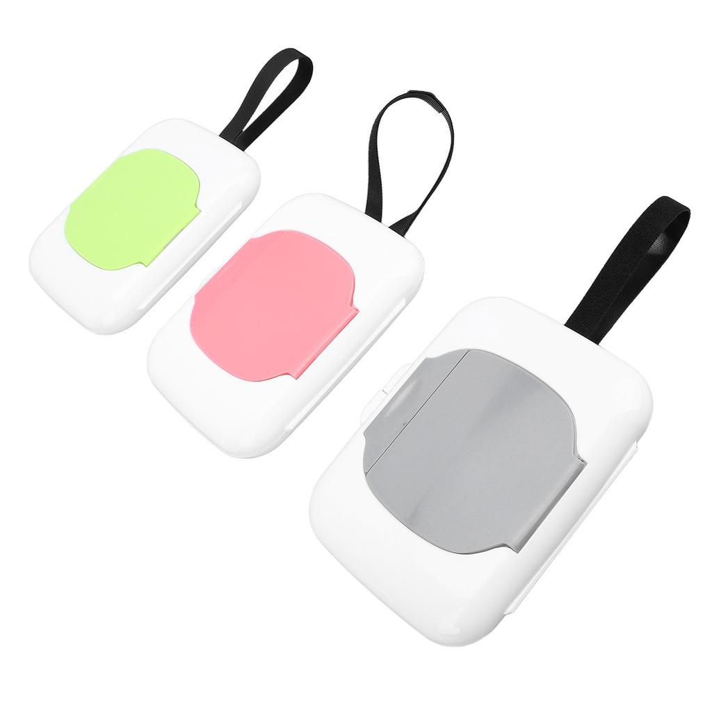 3 Stück Babyfeuchttuchspender Wiederverwendbar Nachfüllbar Tragbar Feuchttuchhalter Etui mit Klettverschluss