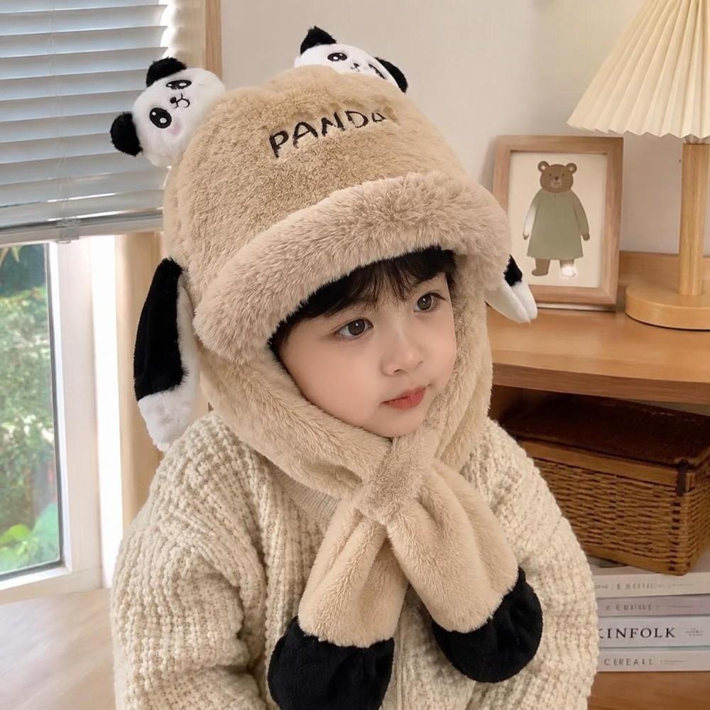 Thickened Kids Ear Protection Hat Windproof Moving Ear Hat New Panda Warm Cap  Autumn Winter