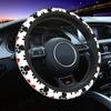 Blue Yellow Galaxy Paw Prints Steering Wheel Cover Pretty Puppy Pet Steering Wheel Protector 14.5-15 Inch Car Accessories
