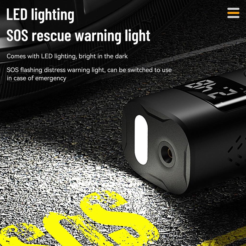 85W Car Air Compressor Inflatable Pump With LED Lamp For Motorcycle Bicycle Car Tyre Inflator  Mini Wireless Electric Air Pump