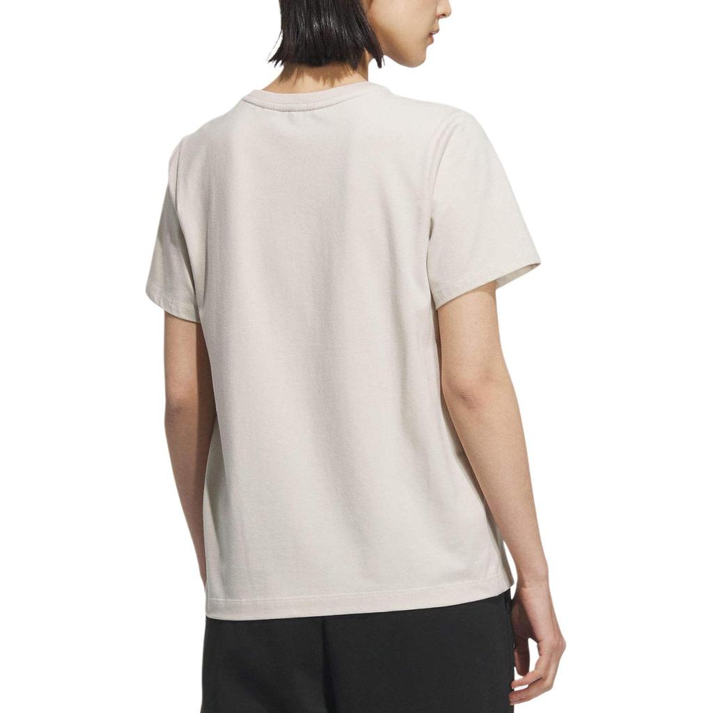 Adidas Sport Performance Simple Logo Versatile Short Sleeve T-Shirt Women T-Shirts Beige JL6285