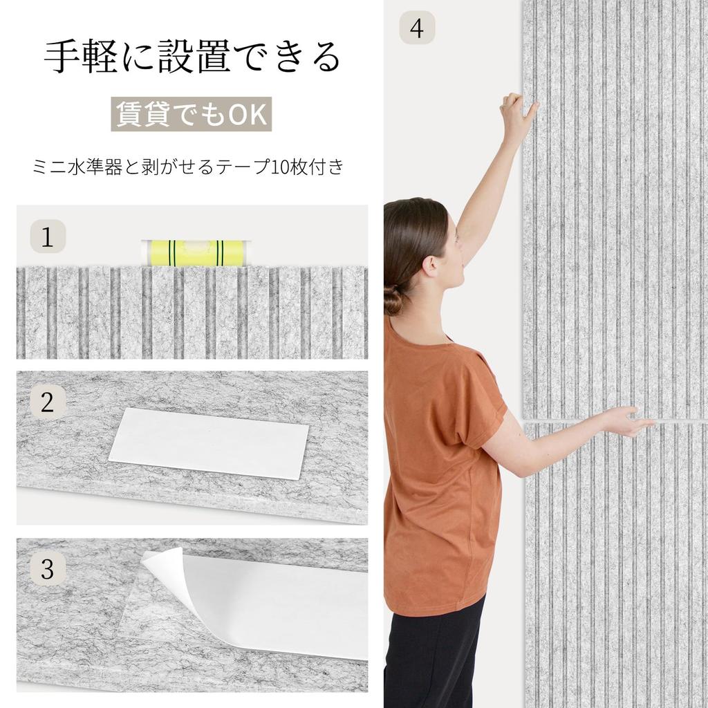 Walspax High-Density Sound-Absorbing Panels, 120x60cm, Set of 2, Approx. 1.44m², Double-Layer Composite Sound-Absorbing Material, Peelable,
