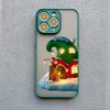Coque de téléphone Arbre de Noël Joyeux Père Noël Pour iphone 15 14 13 12 11 Pro Max Mini XS XR X 8 Plus Paysage Coques Arrière Anti-Choc