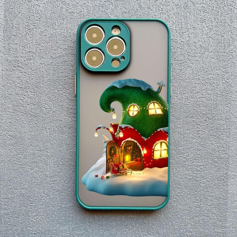 Coque de téléphone Arbre de Noël Joyeux Père Noël Pour iphone 15 14 13 12 11 Pro Max Mini XS XR X 8 Plus Paysage Coques Arrière Anti-Choc