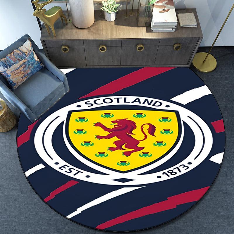 Scotland's Lion Rampant Emblem Round Rug for Livingroom,Bedroom, Palyroom, Chair Rug, Area Rug, Circle Carpet, Fan Christmas Gift