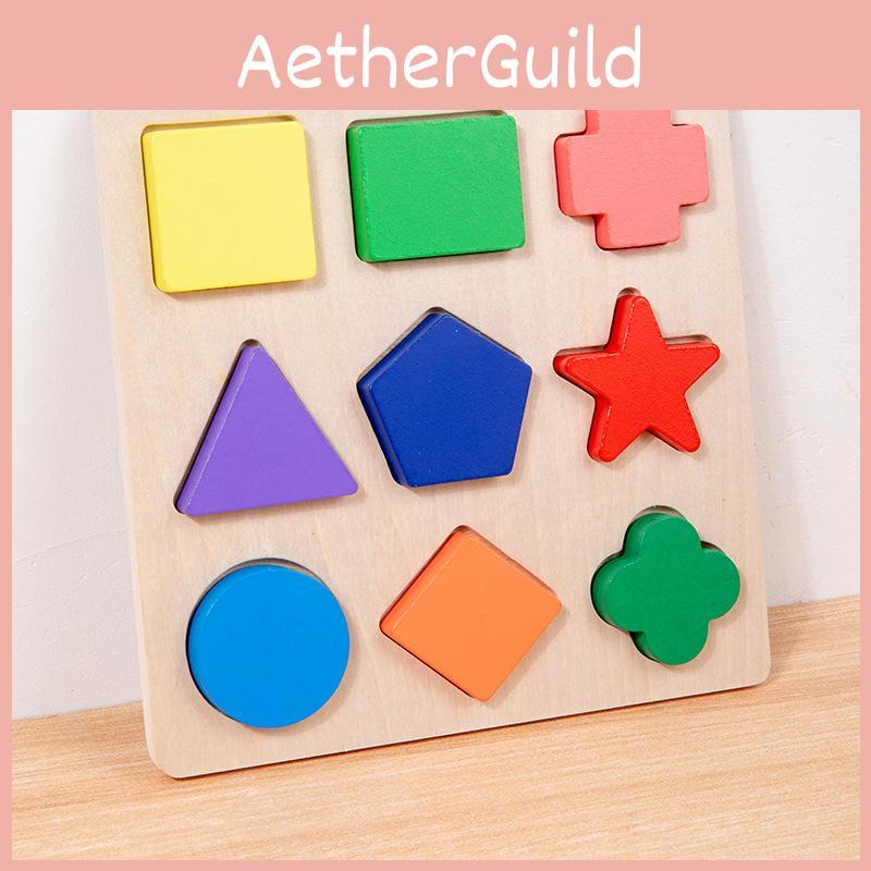 Wooden Shape Recognition Puzzle For Toddlers Educational Interactive Toy
