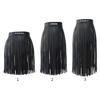 Womens High Waist Faux Leather Tassels Skirt Body Harness Punk Party Clubwear Charm Center Confident Dance