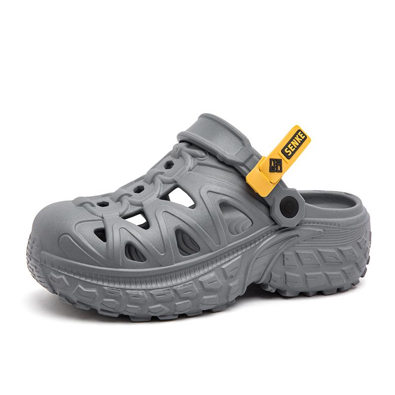 

Модные сандалии на толстой подошве для пляжа, мужская летняя повседневная обувь, модные, удобные, нескользящие, износостойкие, удобные для улицы, пляжа, fas 36-37 темно серый