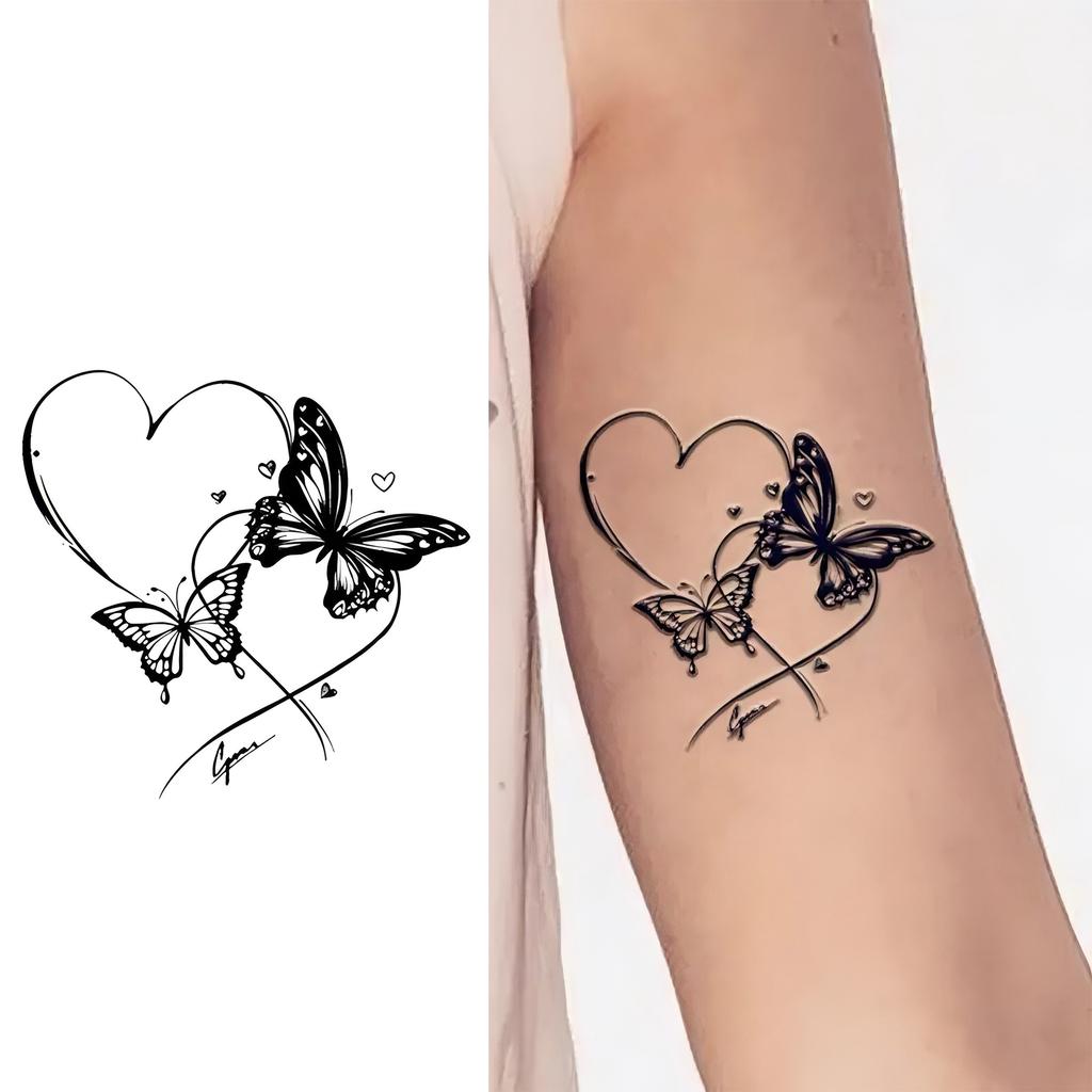 1 Sheet Butterfly Temporary Tattoos For Women Hands Clavicle Neck, Fake Tattoo Stickers Waterproof Long Lasting Realistic Tatoos