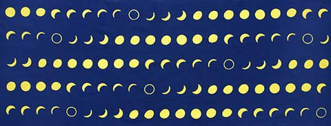 Todaya Shoten Niwaen-zome Tenugui (hand towel) - Moon Phases 779