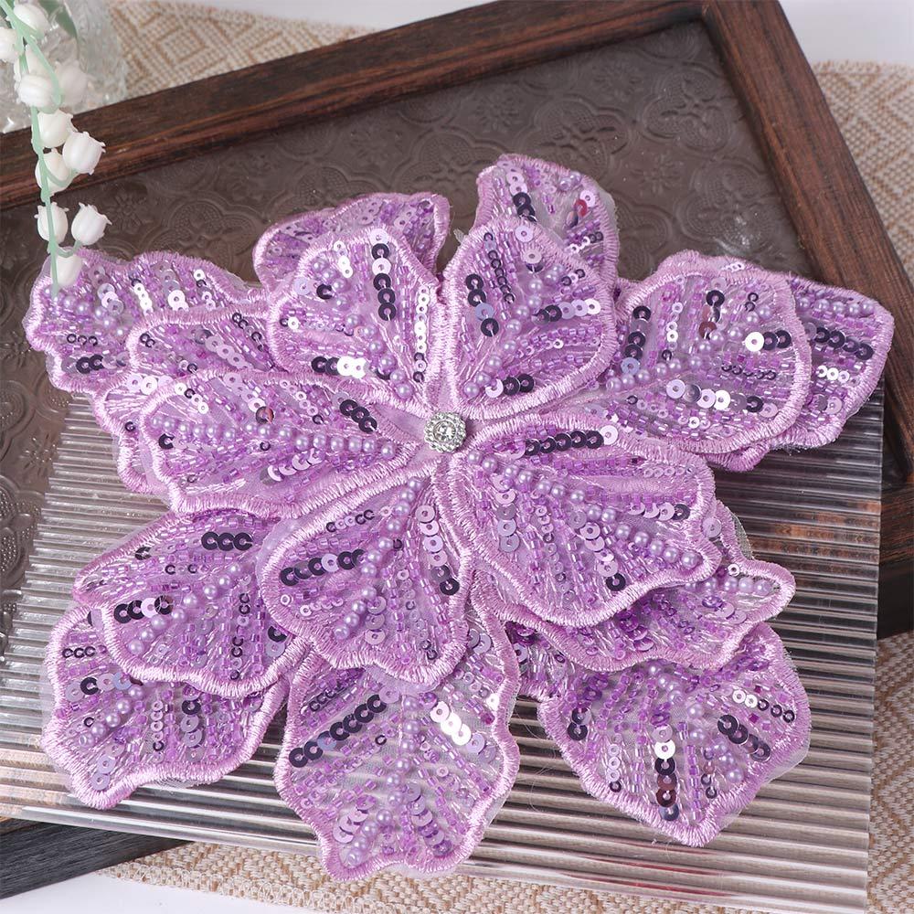 Sequin Clothing Patches Clothing Brooch Clothing Applique Flower Multi-layer Appliques Dressmaking
