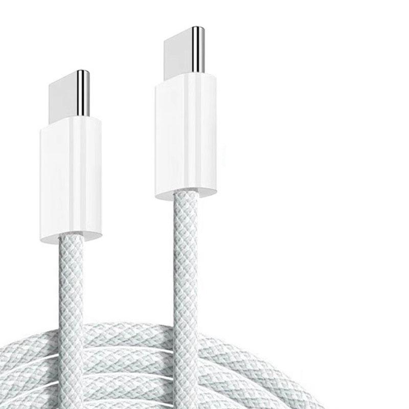 Braided Dual Type-C PD Fast Charging Cable for Apple 15 & Huawei Laptops