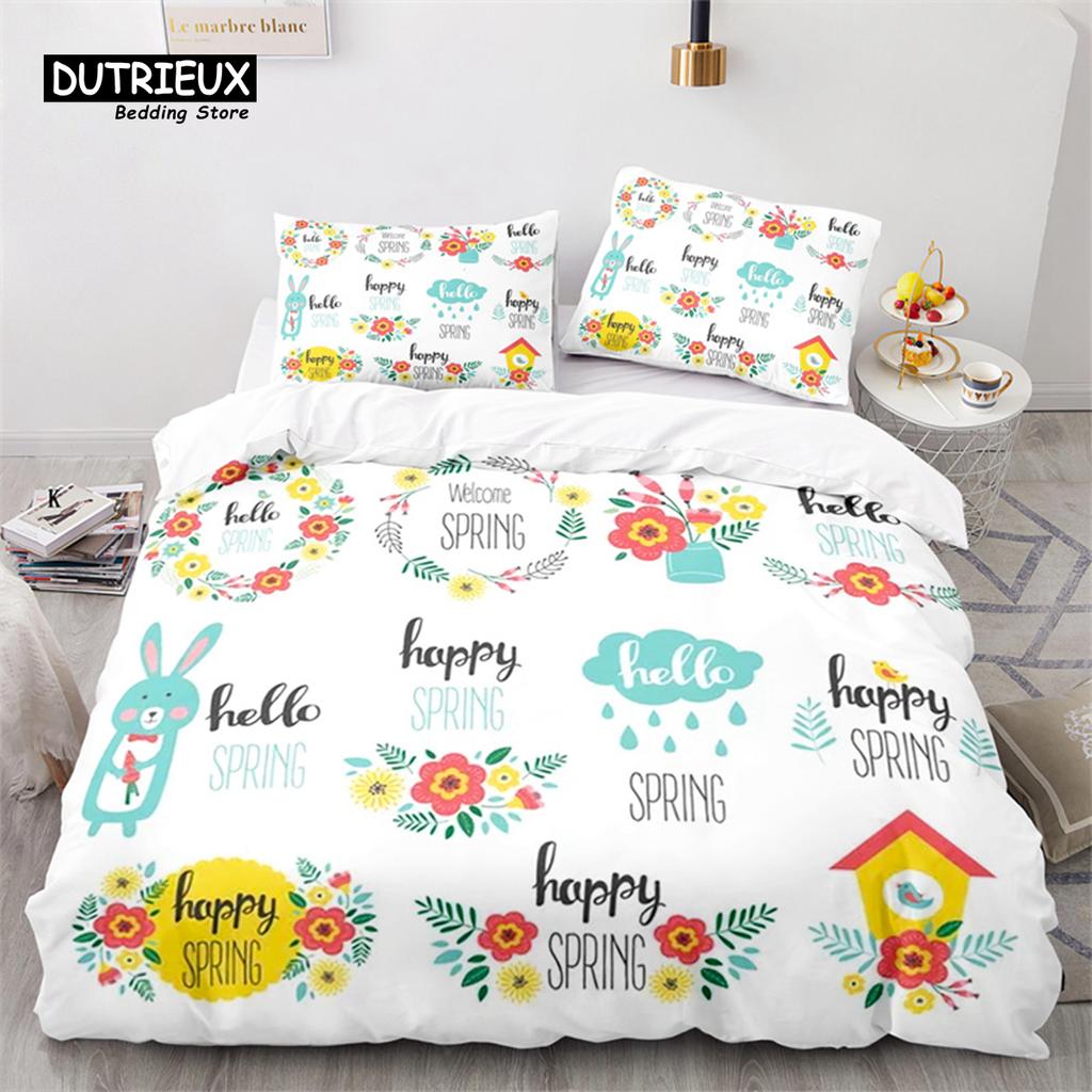 Cartoon Animal Duvet Cover King Twin For Kids Girls Boy Teen Kawaii Dinosaur Dog Comforter Cover Microfiber 3D Print Bedding Set